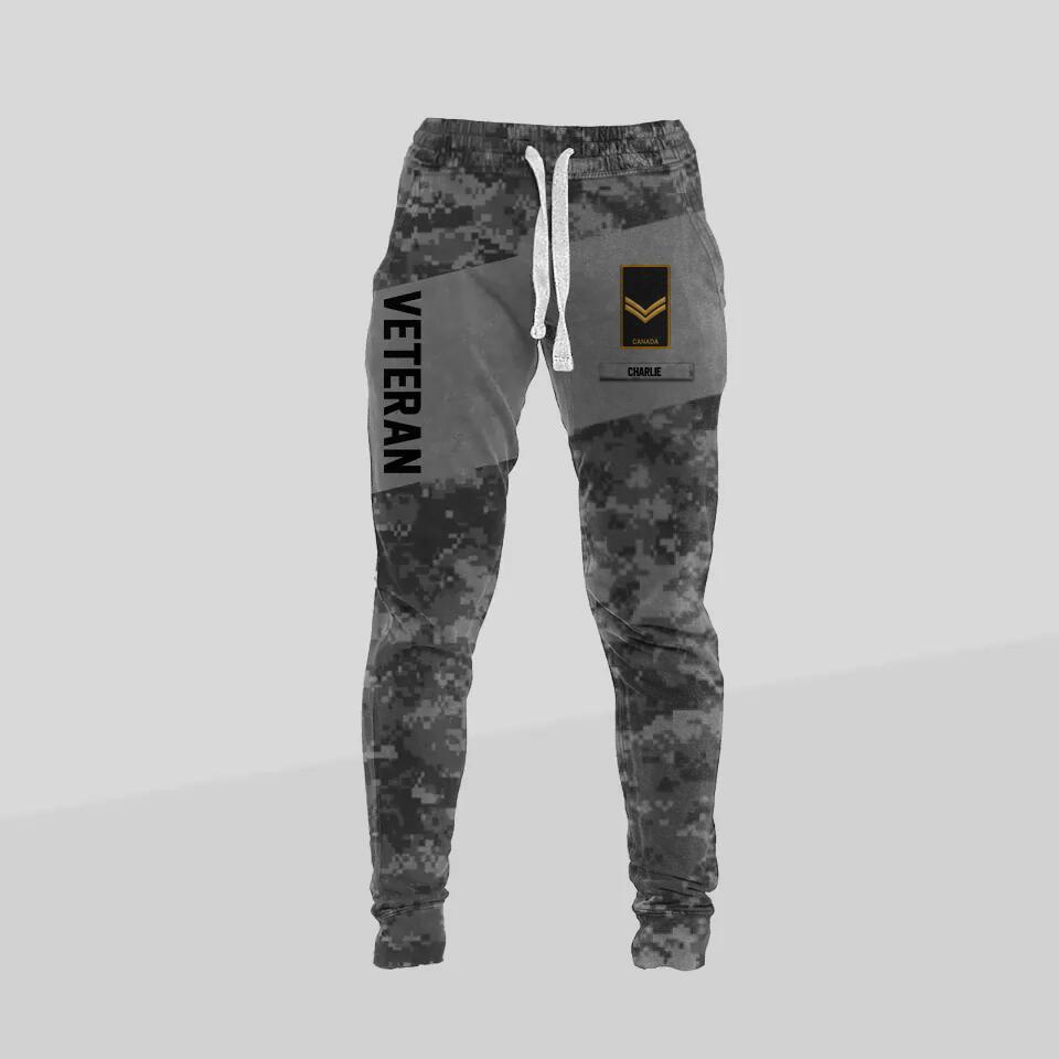 Personalized Canadian veteran/soldier 3D Sweatpants printed QTDT3012