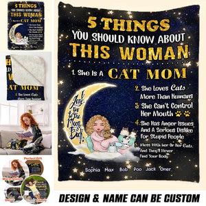 Personalized Cat Mom Quilt Blanket Printed Gift For Cat Lover PNHQ3012