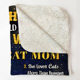 Personalized Cat Mom Quilt Blanket Printed Gift For Cat Lover PNHQ3012