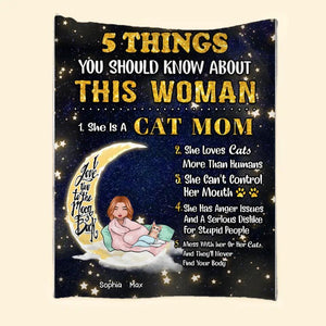 Personalized Cat Mom Quilt Blanket Printed Gift For Cat Lover PNHQ3012