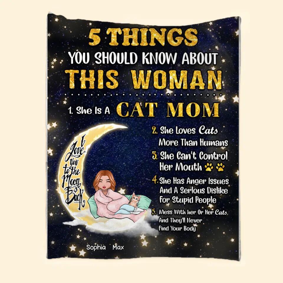 Personalized Cat Mom Quilt Blanket Printed Gift For Cat Lover PNHQ3012
