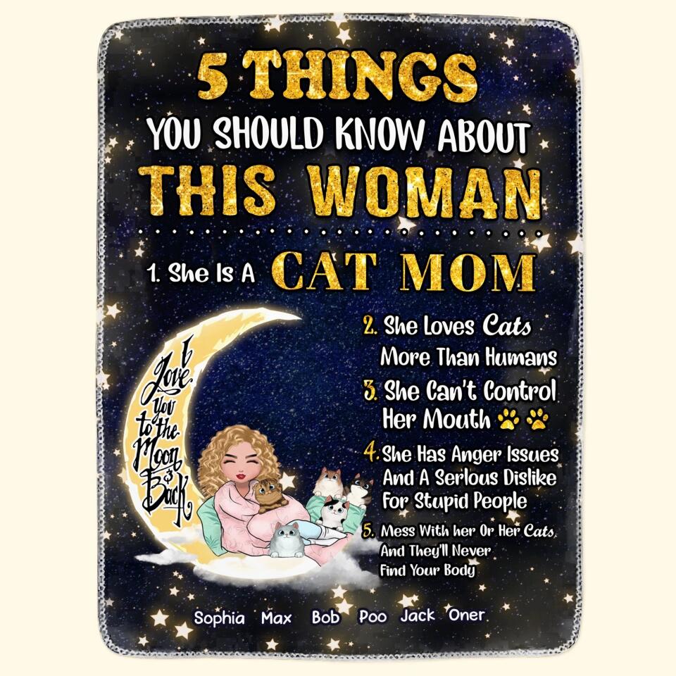 Personalized Cat Mom Quilt Blanket Printed Gift For Cat Lover PNHQ3012