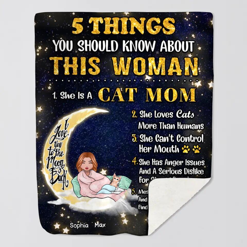 Personalized Cat Mom Quilt Blanket Printed Gift For Cat Lover PNHQ3012