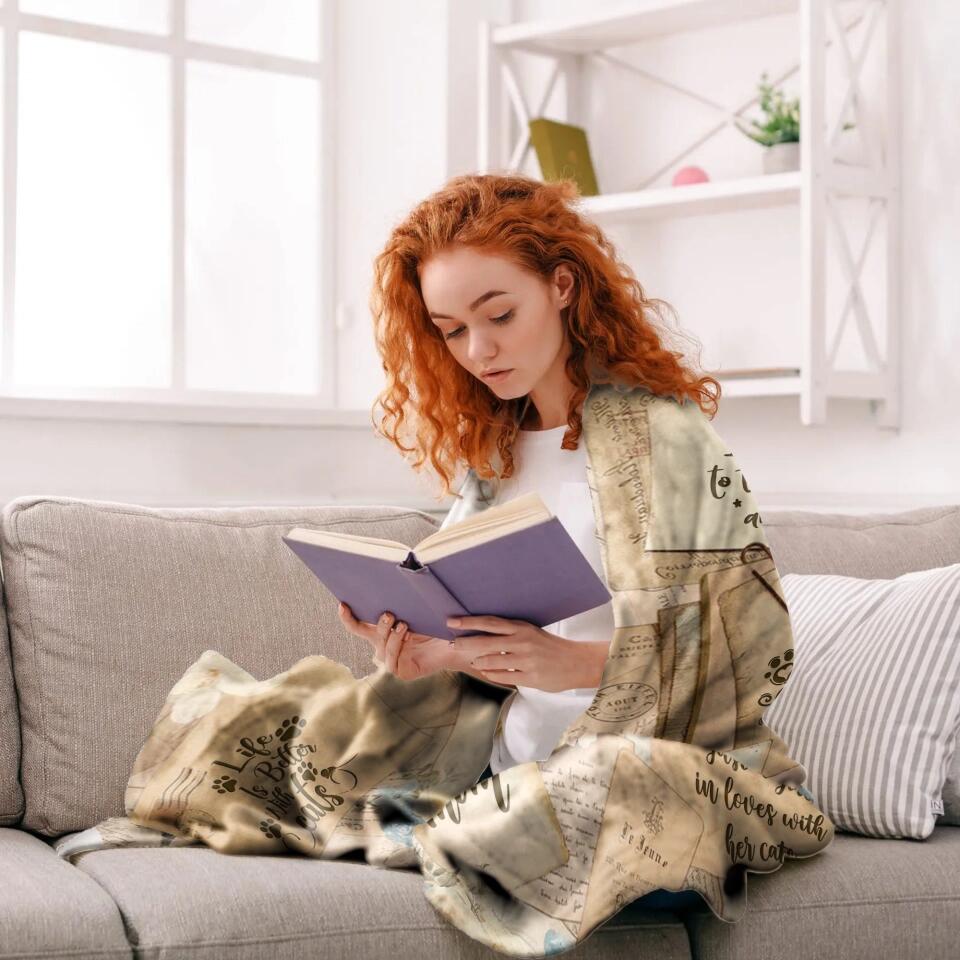 Personalized Cat Mom  Life Is Better With Cat Quilt Blanket Printed PNDT3012