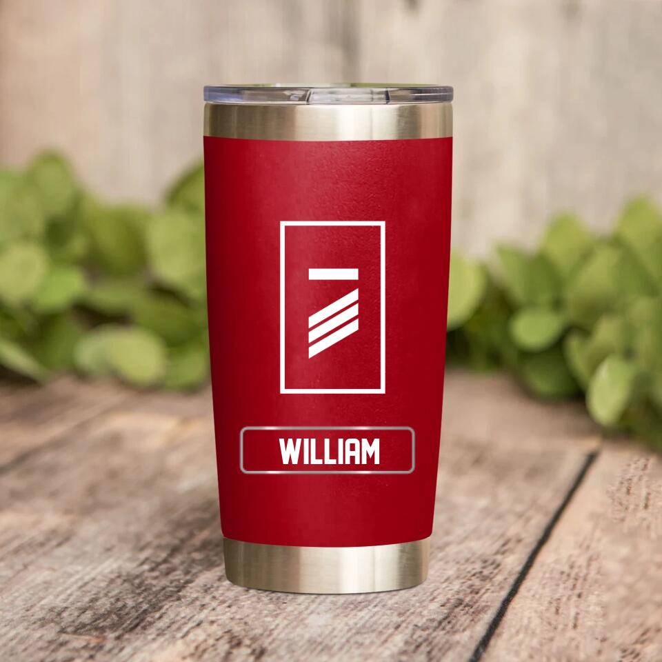 Personalized German Veteran/Soldier Rank Camo Tumbler Printed 22DEC-DT30