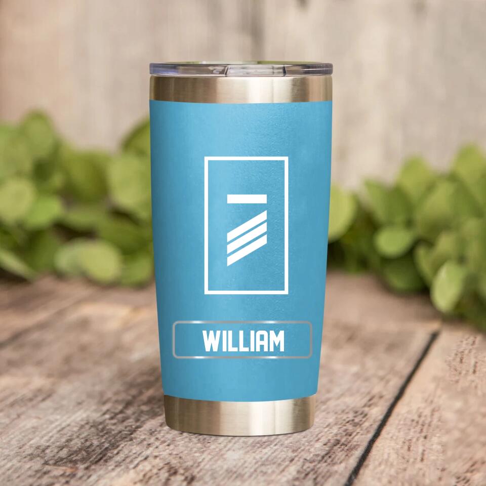 Personalized German Veteran/Soldier Rank Camo Tumbler Printed 22DEC-DT30