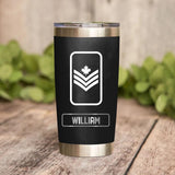 Personalized Canadian Veteran/Soldier Rank Camo Tumbler Printed 22DEC-DT30