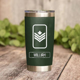 Personalized Canadian Veteran/Soldier Rank Camo Tumbler Printed 22DEC-DT30
