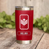 Personalized Canadian Veteran/Soldier Rank Camo Tumbler Printed 22DEC-DT30