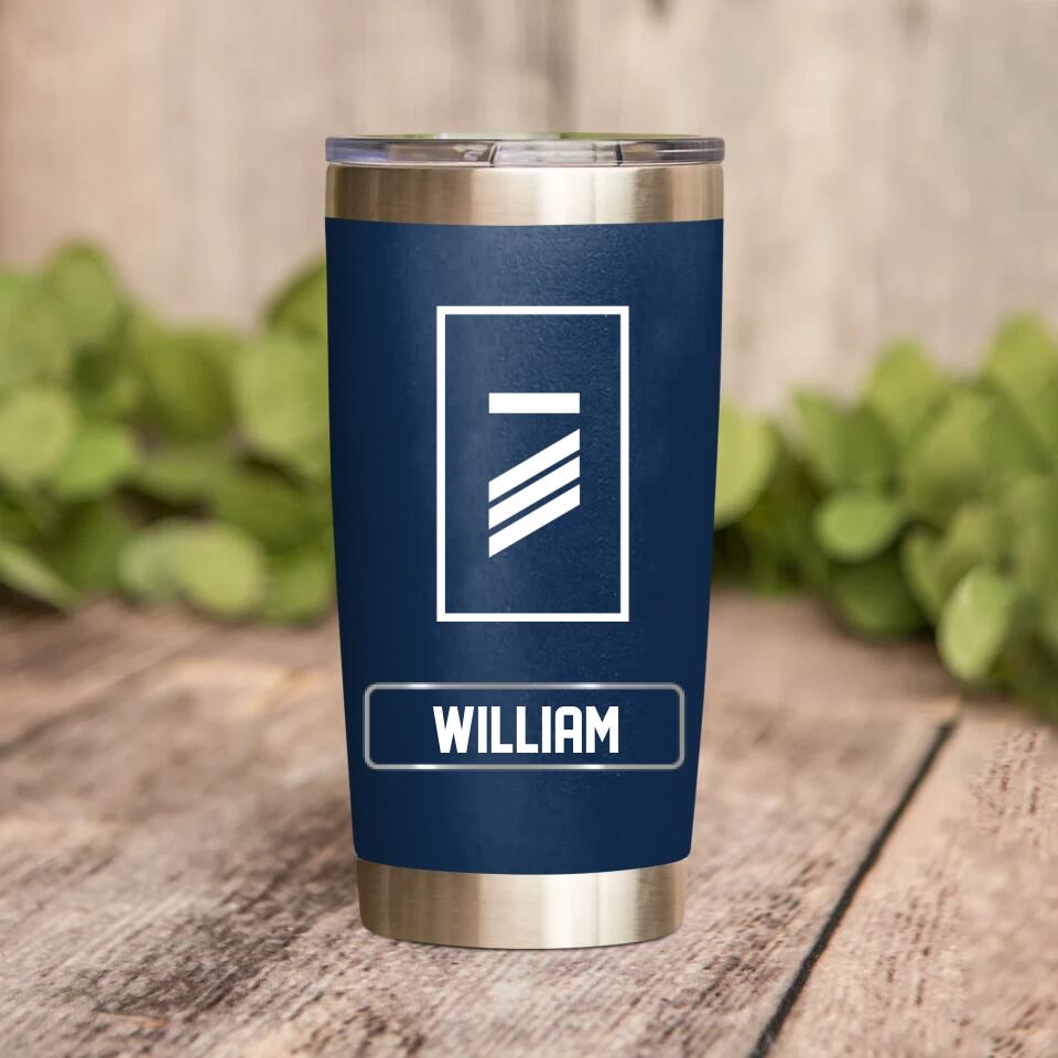 Personalized German Veteran/Soldier Rank Camo Tumbler Printed 22DEC-DT30