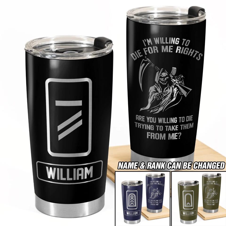 Personalized German Veteran/Soldier Rank Camo Tumbler Printed 22DEC-DT30