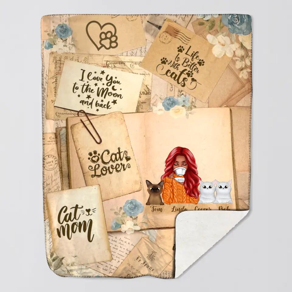 Personalized Cat Mom  Life Is Better With Cat Quilt Blanket Printed PNDT3012