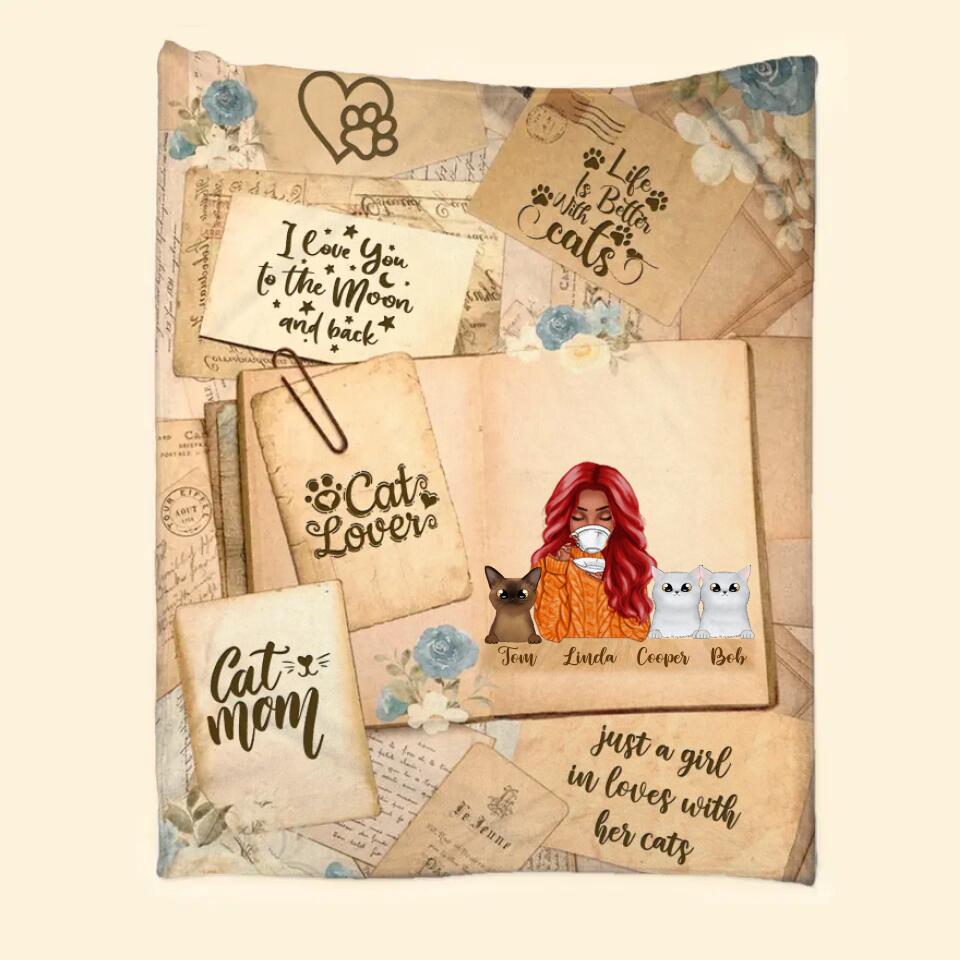 Personalized Cat Mom  Life Is Better With Cat Quilt Blanket Printed PNDT3012