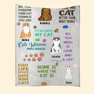 Personalized I Like My Cat Better Than Most People Cats Welcome Quilt Blanket Printed PNDT0301