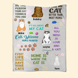 Personalized I Like My Cat Better Than Most People Cats Welcome Quilt Blanket Printed PNDT0301