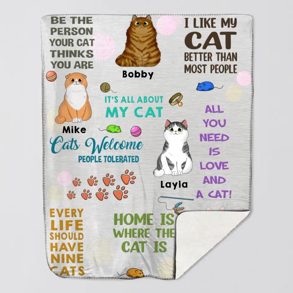Personalized I Like My Cat Better Than Most People Cats Welcome Quilt Blanket Printed PNDT0301
