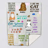 Personalized I Like My Cat Better Than Most People Cats Welcome Quilt Blanket Printed PNDT0301