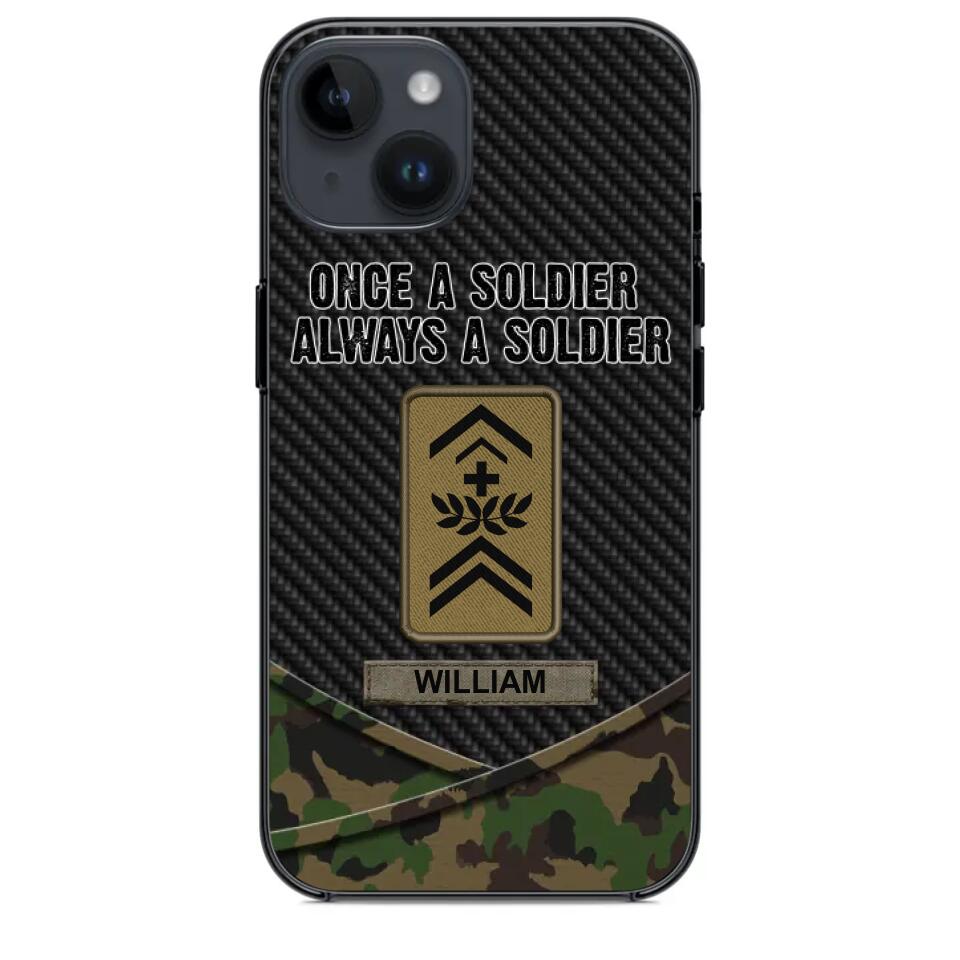 Personalized Swiss Once A Soldier Always A Soldier Camo Phonecase 3D Printed 23JAN-HY03