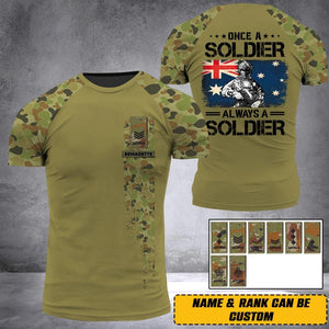 Personalized Australian Army Veteran/Soldier Camo 3D Printed Tshirt 23JAN-HQ03