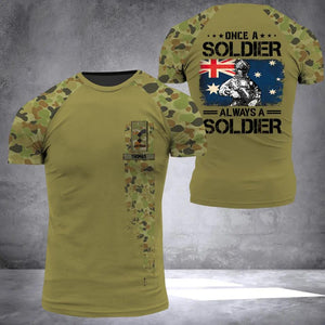 Personalized Australian Army Veteran/Soldier Camo 3D Printed Tshirt 23JAN-HQ03