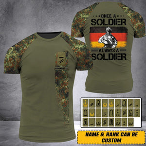 Personalized German Army Veteran/Soldier Camo 3D Printed Tshirt 23JAN-HQ03