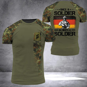 Personalized German Army Veteran/Soldier Camo 3D Printed Tshirt 23JAN-HQ03
