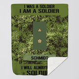 Personalized I Was A Soldier I Am A Soldier Danish Soldier/Veteran Rank Camo Quilt Blanket Printed QTDT0301