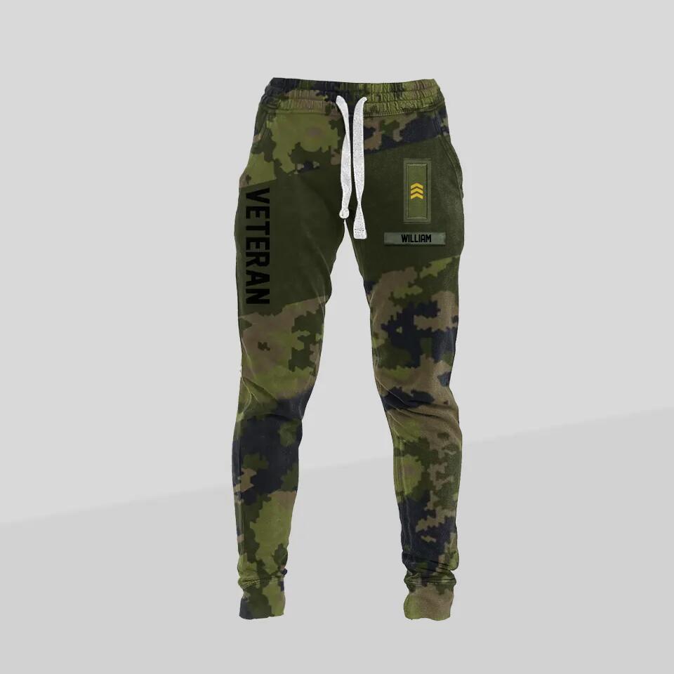 Personalized Finland  Veteran/ Solider Rank Camo Printed 3D Sweatpants QTDT0301