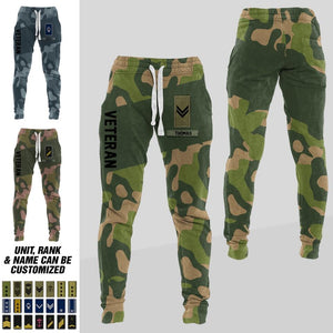 Personalized Norwegian Veteran/ Solider Rank Camo Printed 3D Sweatpants QTDT0301