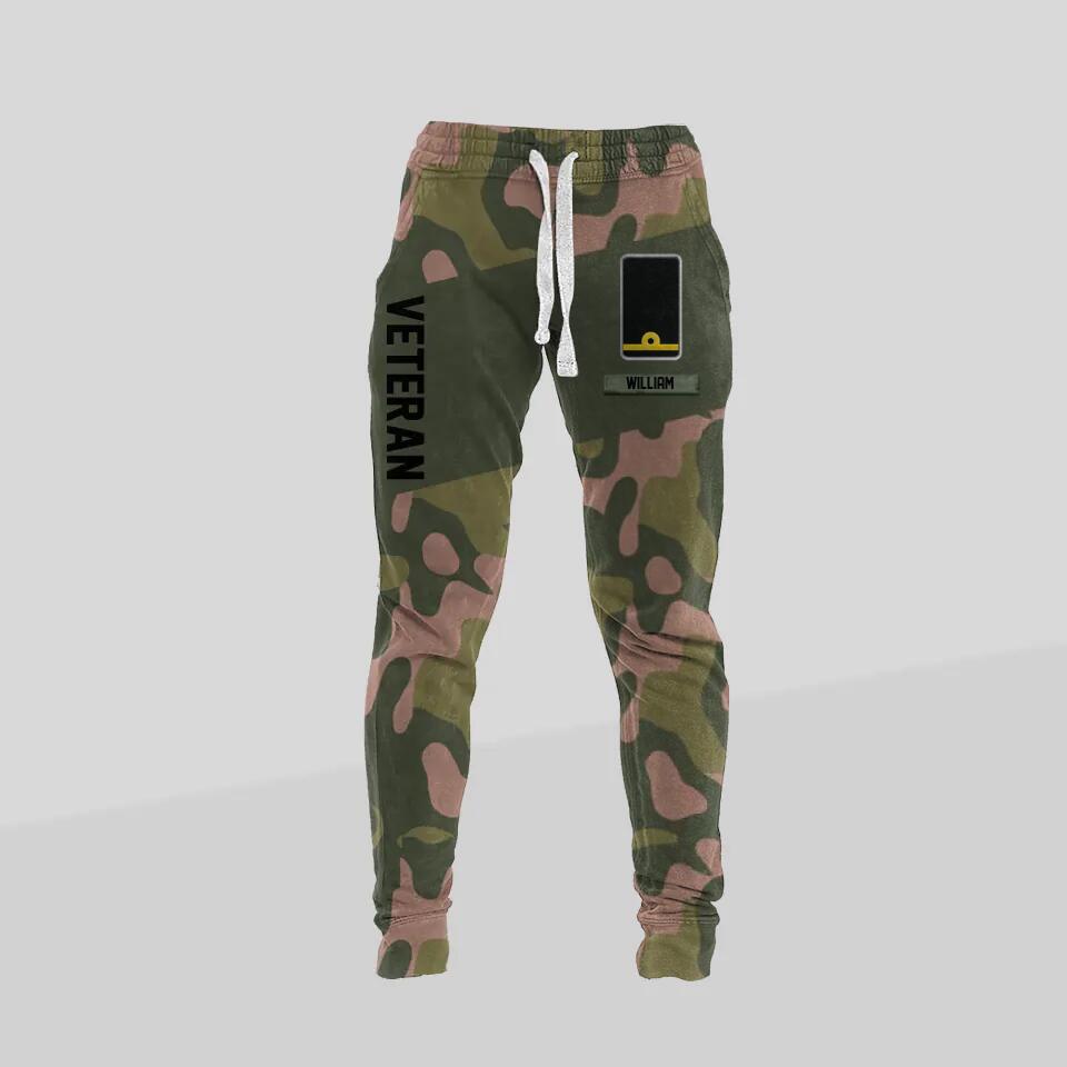 Personalized Norwegian Veteran/ Solider Rank Camo Printed 3D Sweatpants QTDT0301