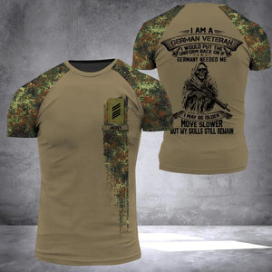 Personalized I Am German Veteran I Would Put The Uniform Back On Rank Camo 3D Printed Tshirt 23JAN-HQ03
