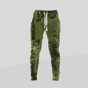 Personalized Denmark Veteran/ Solider Rank Camo Printed 3D Sweatpants QTDT0401