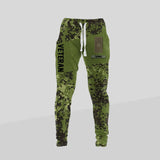 Personalized Denmark Veteran/ Solider Rank Camo Printed 3D Sweatpants QTDT0401