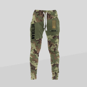 Personalized Italian Veteran/ Solider Rank Camo Printed 3D Sweatpants QTDT0401