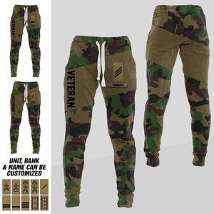 Personalized Swiss Veteran/ Solider Rank Camo Printed 3D Sweatpants QTDT0401