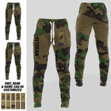 Personalized Swiss Veteran/ Solider Rank Camo Printed 3D Sweatpants QTDT0401