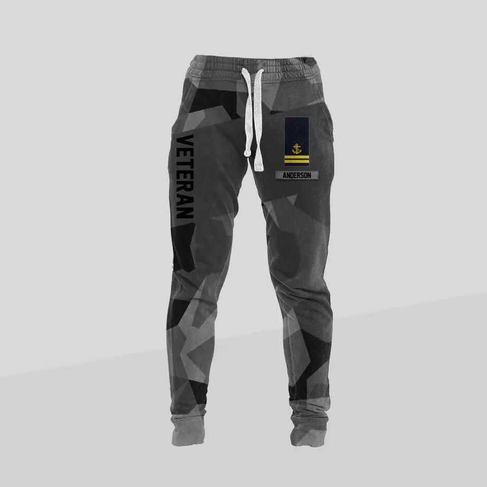 Personalized Sweden Veteran/ Solider Rank Camo Printed 3D Sweatpants QTDT0401