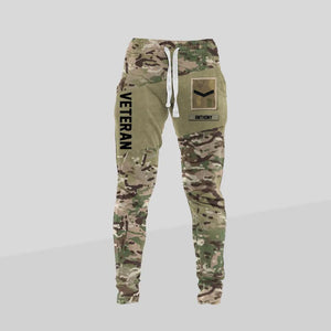 Personalized UK Veteran/ Solider Rank Camo Printed 3D Sweatpants QTDT0401