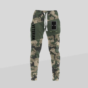 Personalized French Veteran/ Solider Rank Camo Printed 3D Sweatpants QTDT0301