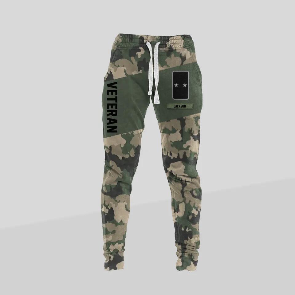 Personalized French Veteran/ Solider Rank Camo Printed 3D Sweatpants QTDT0301