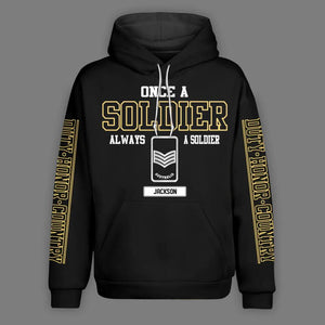 Personalized Once A Soldier Always A Soldier Australian Veteran/Soldier Rank Camo Hoodie Printed QTHQ0401