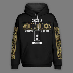 Personalized Once A Soldier Always A Soldier UK Veteran/Soldier Rank Camo Hoodie Printed QTHQ0401