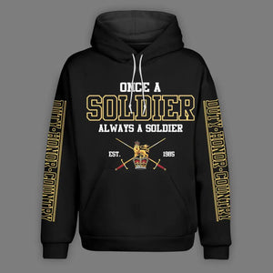 Personalized UK Solider/ Veteran One A Soldier Always A Soldier Unit Logo Hoodie 3D Printed QTHQ0501