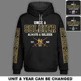 Personalized UK Solider/ Veteran One A Soldier Always A Soldier Unit Logo Hoodie 3D Printed QTHQ0501