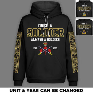 Personalized Canadian Solider/ Veteran One A Soldier Always A Soldier Unit Logo Hoodie 3D Printed QTHQ0501