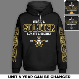 Personalized Australian Solider/ Veteran One A Soldier Always A Soldier Unit Logo Hoodie 3D Printed QTHQ0501