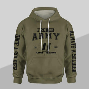 Personalized French Solider/ Veteran One A Soldier Always A Soldier Unit Logo Hoodie 3D Printed QTDT0501