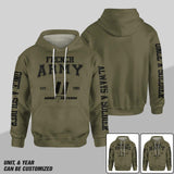 Personalized French Solider/ Veteran One A Soldier Always A Soldier Unit Logo Hoodie 3D Printed QTDT0501