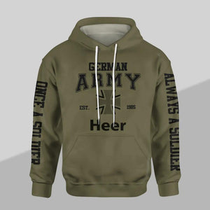 Personalized German Solider/ Veteran One A Soldier Always A Soldier Unit Logo Hoodie 3D Printed QTDT0501
