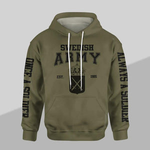 Personalized Swedish Solider/ Veteran One A Soldier Always A Soldier Unit Logo Hoodie 3D Printed QTDT0501
